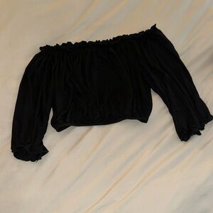 Black off the shoulders crop top